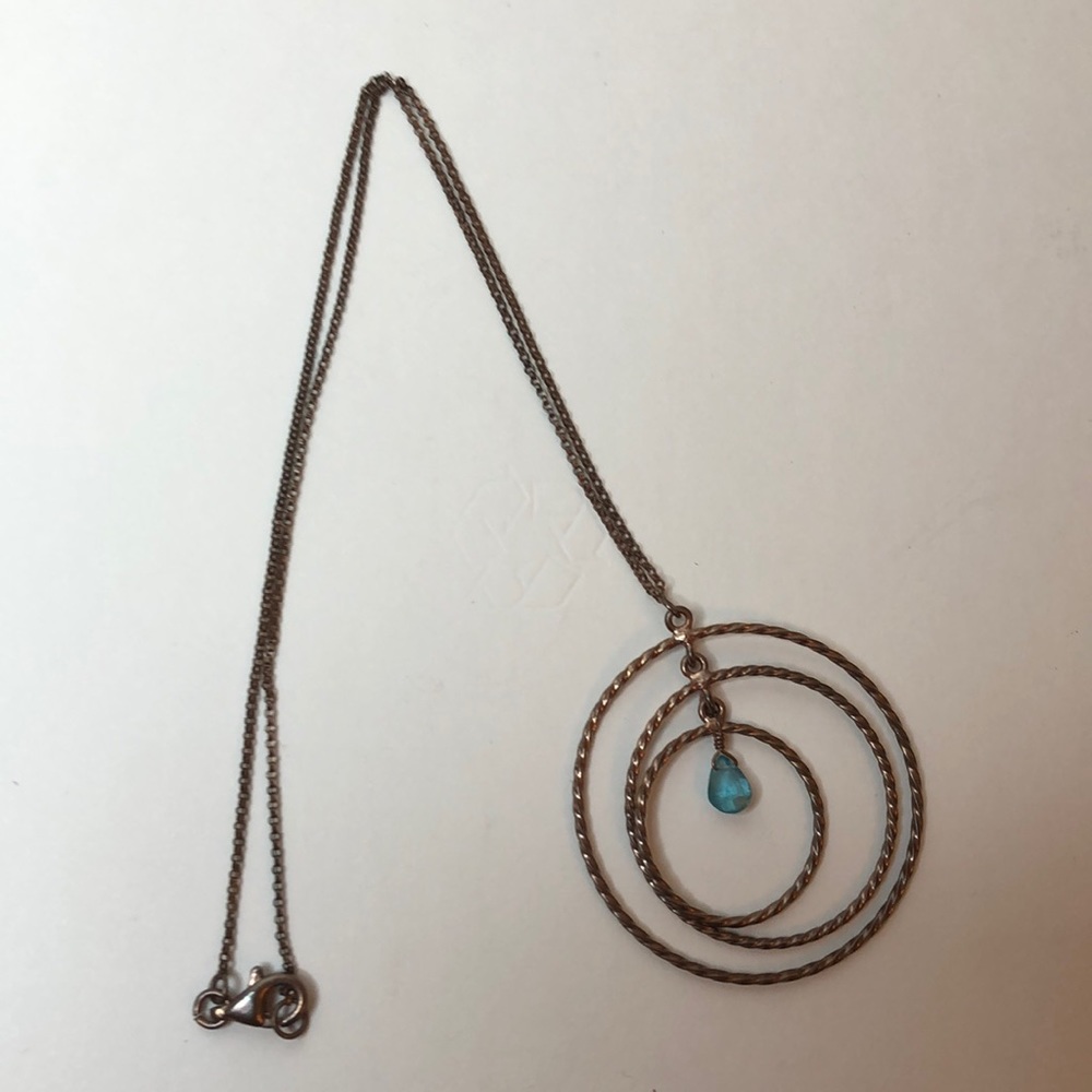 Rose Gold Necklace with Aquamarine stone